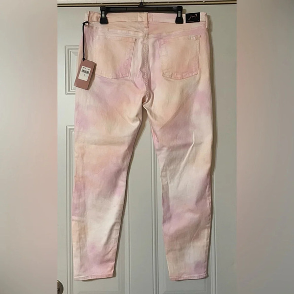Jen7 by 7 for All Man Kind TieDye High Waist Cropped Skinny Jeans size 12 - Picture 8 of 10
